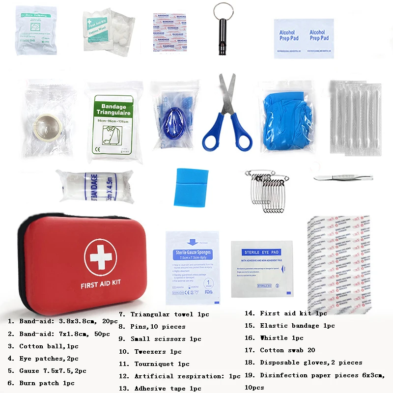 

127pcs Outdoor Emergency Kit Home First Aid Kit Car Portable Travel PU Waterproof Buckle Emergency Kit Set
