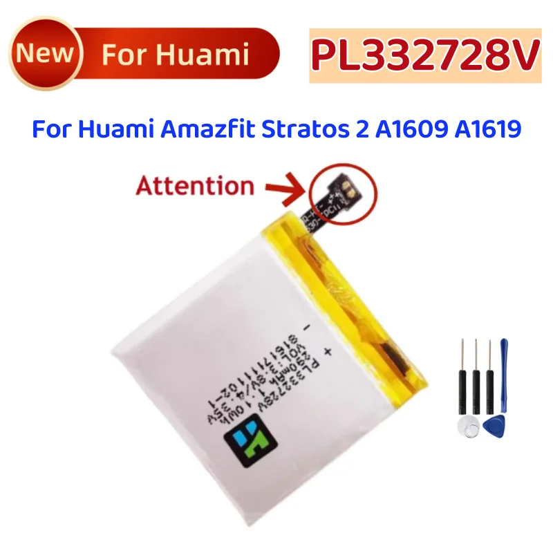 New PL332728V Battery For Huami Amazfit Stratos 2 A1609 A1619 Smart Watch Replacement Battery + Free Tools