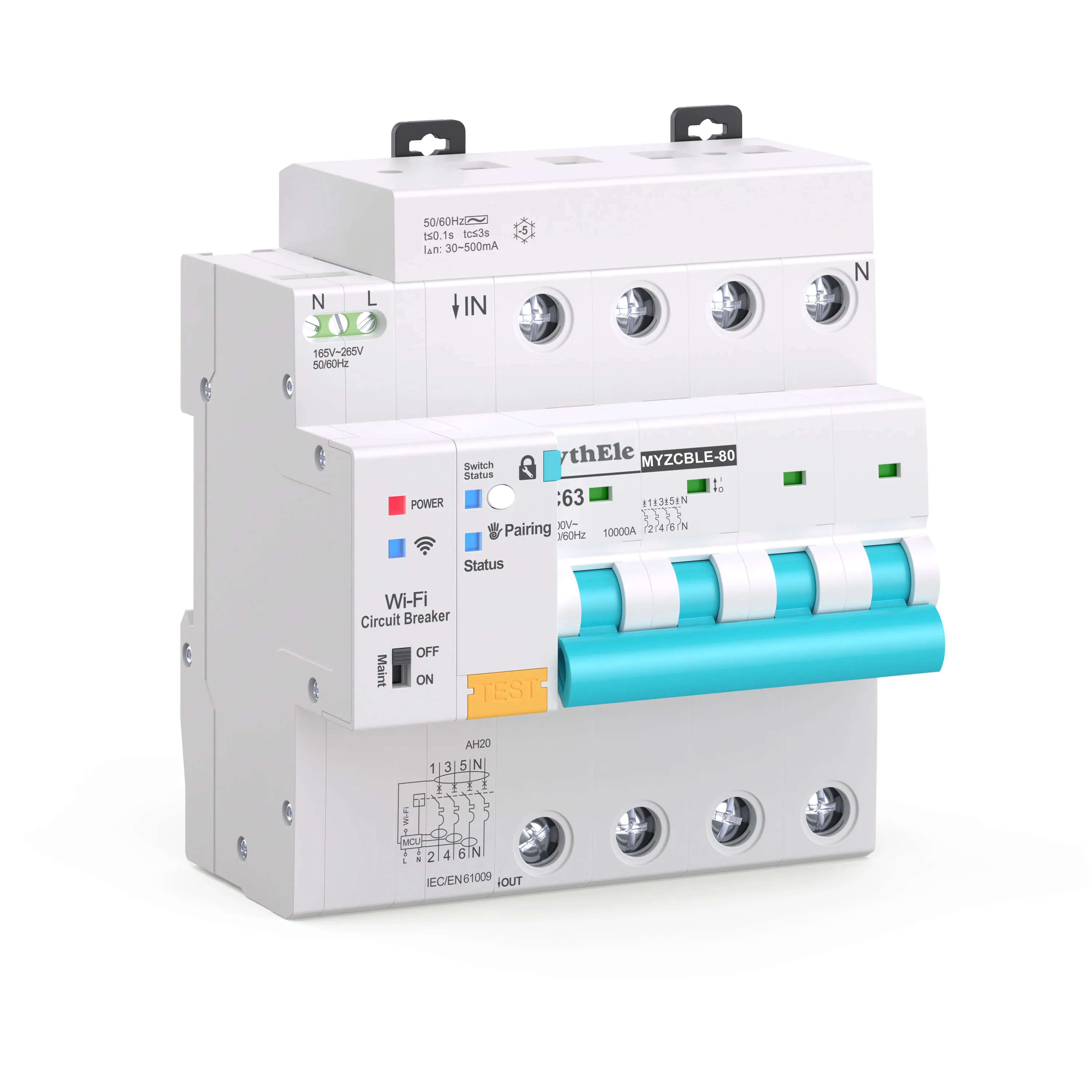 Adjustable Smart Circuit Breaker Residual Current Circuit Breaker With Over Current And Leakage Protection For House