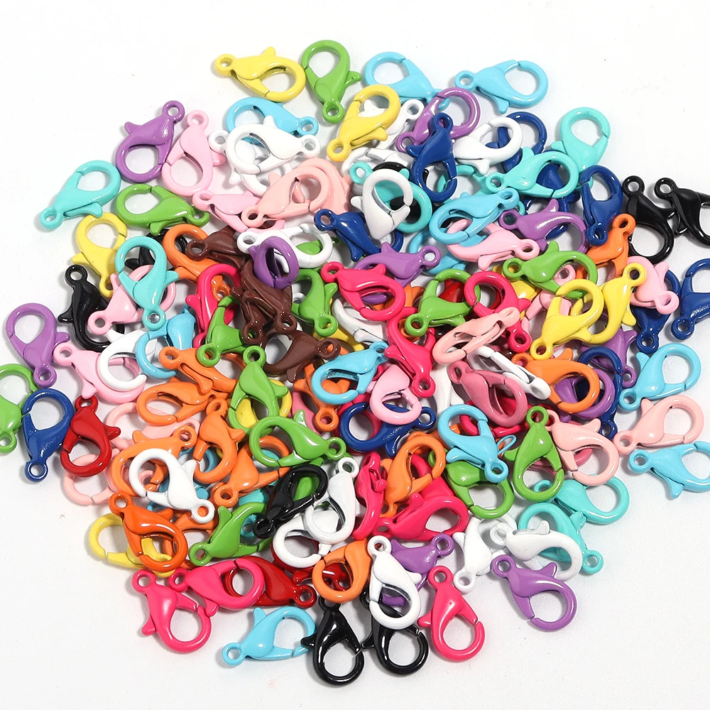 30pcs Mixed Color Zinc Alloy Lobster Clasp Claw Clasps Keychains for DIY Bracelets Necklaces Earrings Jewelry Making Accessories