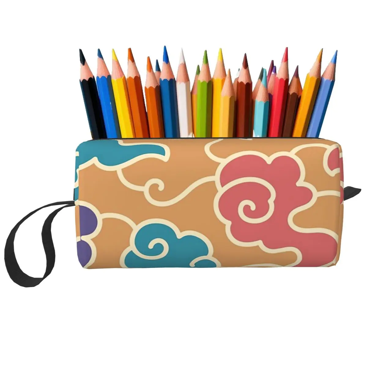 Japanese Cloud Pattern Pencil Case for Boys Girls School Pen Box Pencil Bag Stationery Supplies Travel Women Cosmetic Bag