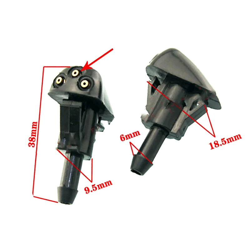 

2Pc/Set 3-Hole Spray Nozzles: Windshield Wiper Washer for Cars Universal