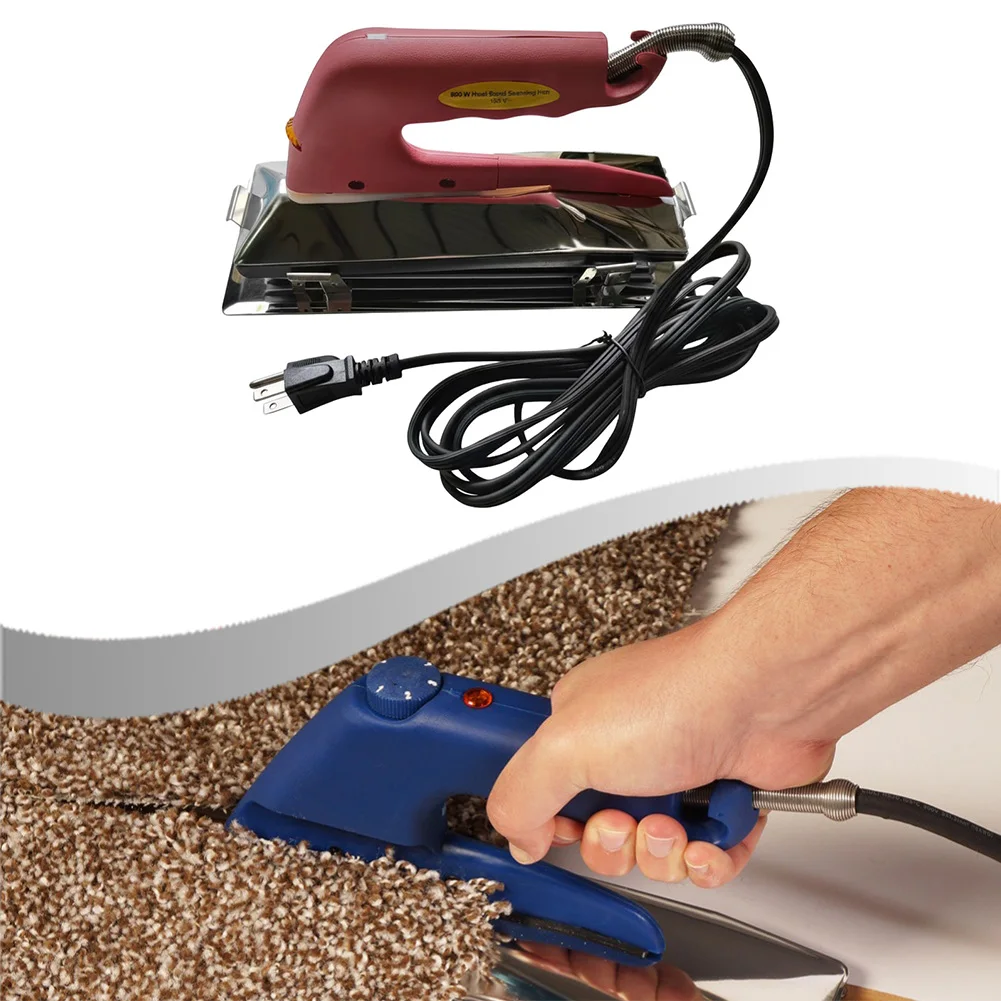 

/800W /Carpet /Seaming Iron 4 Heat Settings Non-Stick Grooved Base For Connecting Carpets Flooring Installation Tool Red Silver