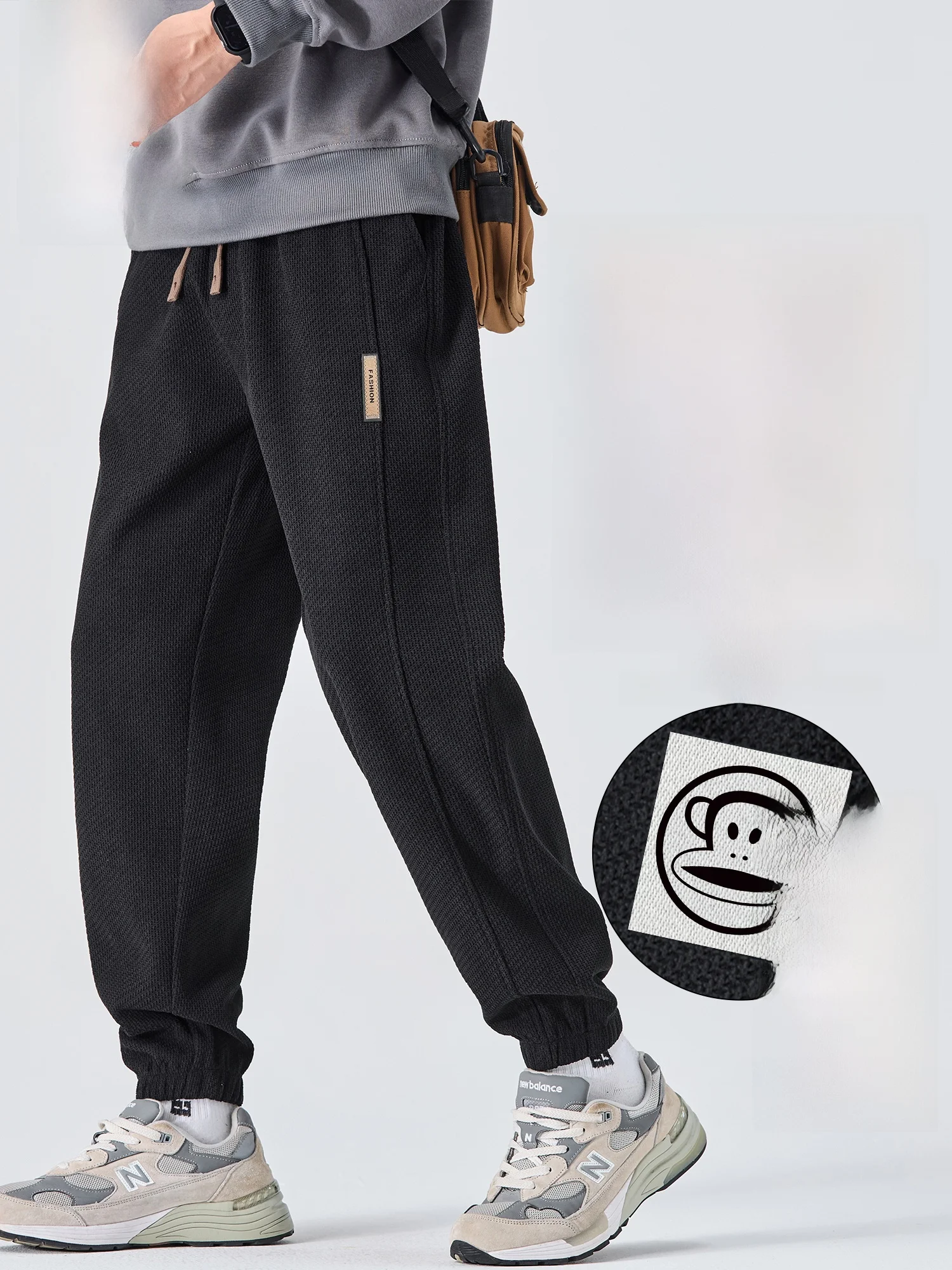 

PaulFrank Pine Patterned Fce Lined Loose Fit Thiened Casual Pants Winter Men's Sports Trousers Comfortable Polyester