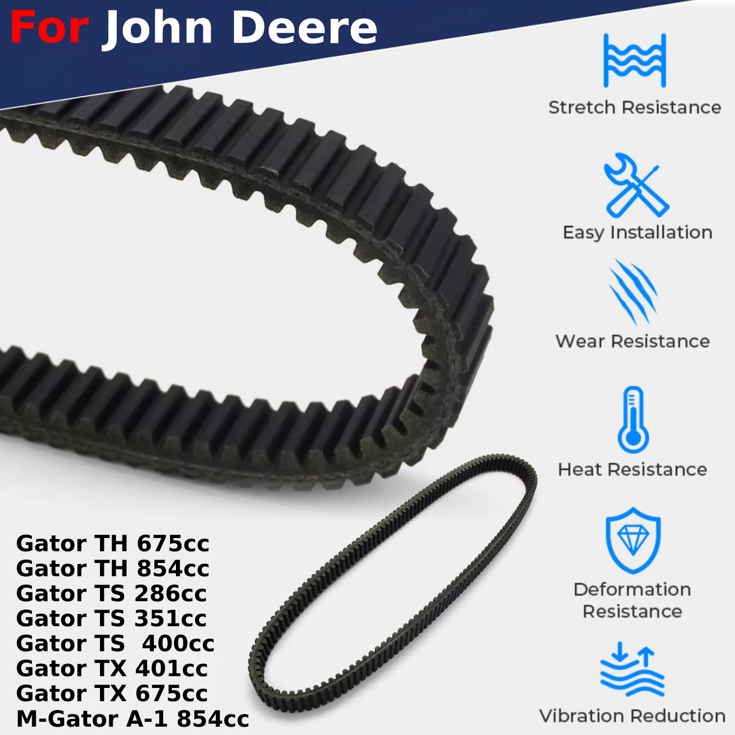 

For John Deere Gator 286cc 351cc 400cc 401cc 675cc 854cc TH TS TX M-Gator A-1 2007-2016 years Motorcycle Transmission Drive Belt