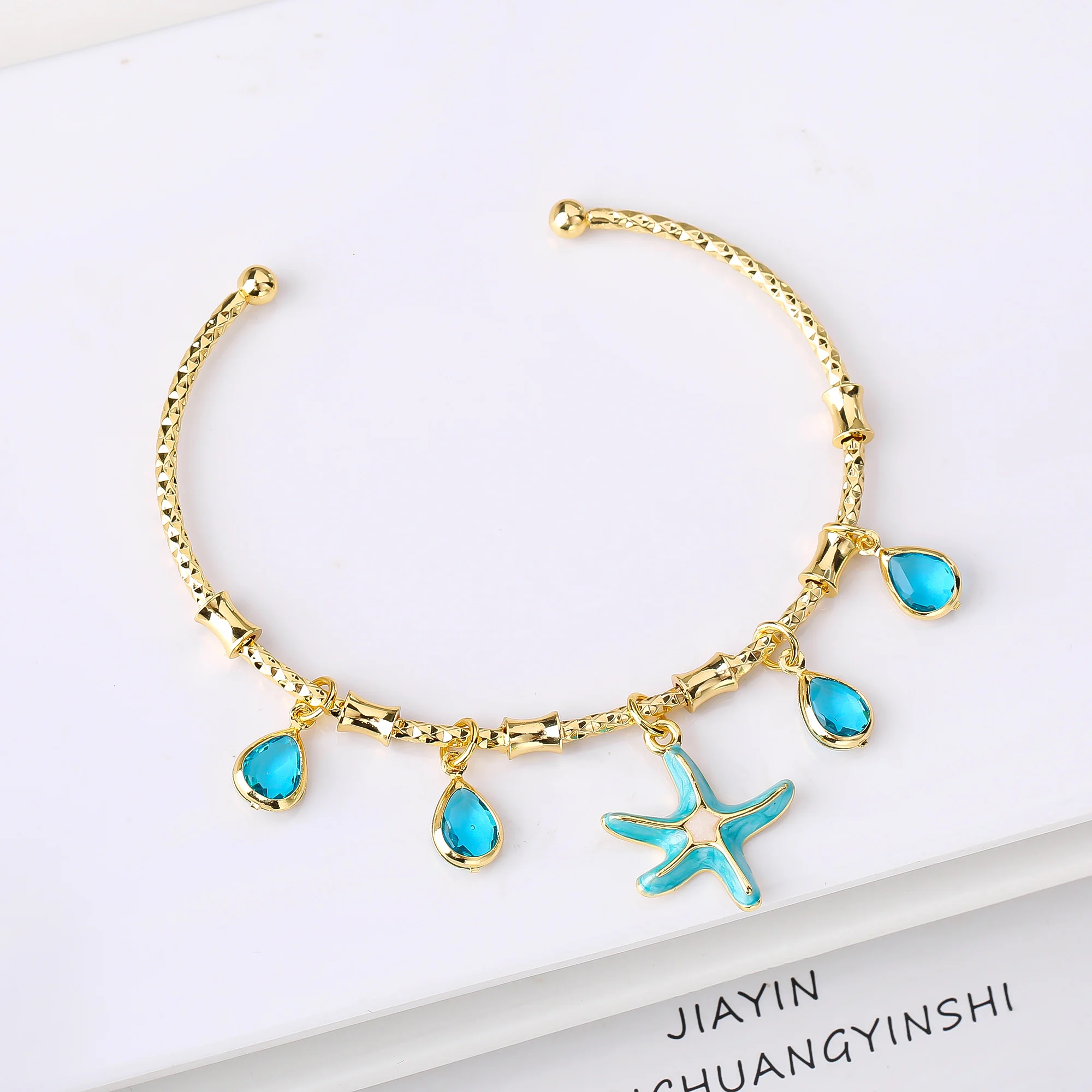 تصميم جديد سوار الحلوى مطلي بالذهب نجم البحر قلادة الإسورة موضة جديدة للمرأة عطلة الشاطئ الأصلي سحر المجوهرات #2