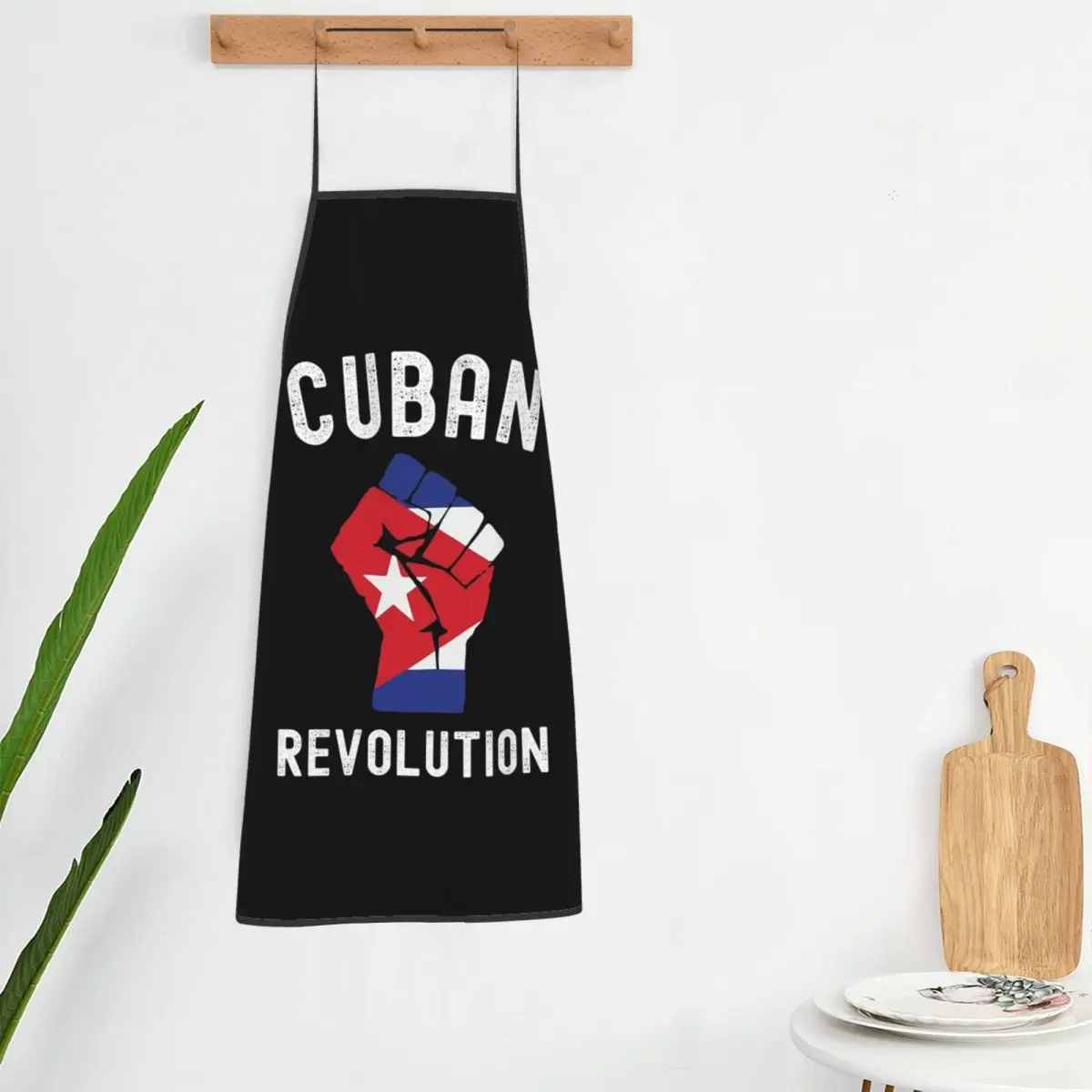 Cuban Revolution Cuba Flag Design Vintage Apron Chef Cooking Tablier Sleeveless Bib Kitchen Cleaning Pinafore for Women Men