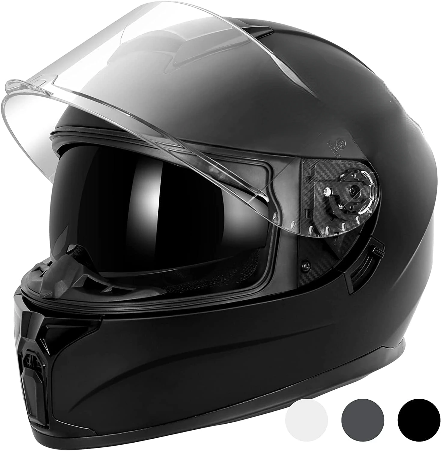 

Full Face Helmet - Street Bike Helmet with Dual Visor DOT Approved - Motorcycle Helmets for Men Women Adults Compact Lightweight