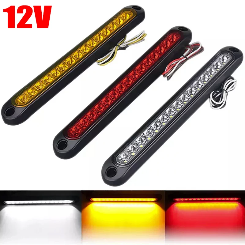 15LED Brake Lights Red/yellow/white Long Strip Bar Universal 12V Car Rear Parking Signal Lamp Truck High Mount Stop Warn Light