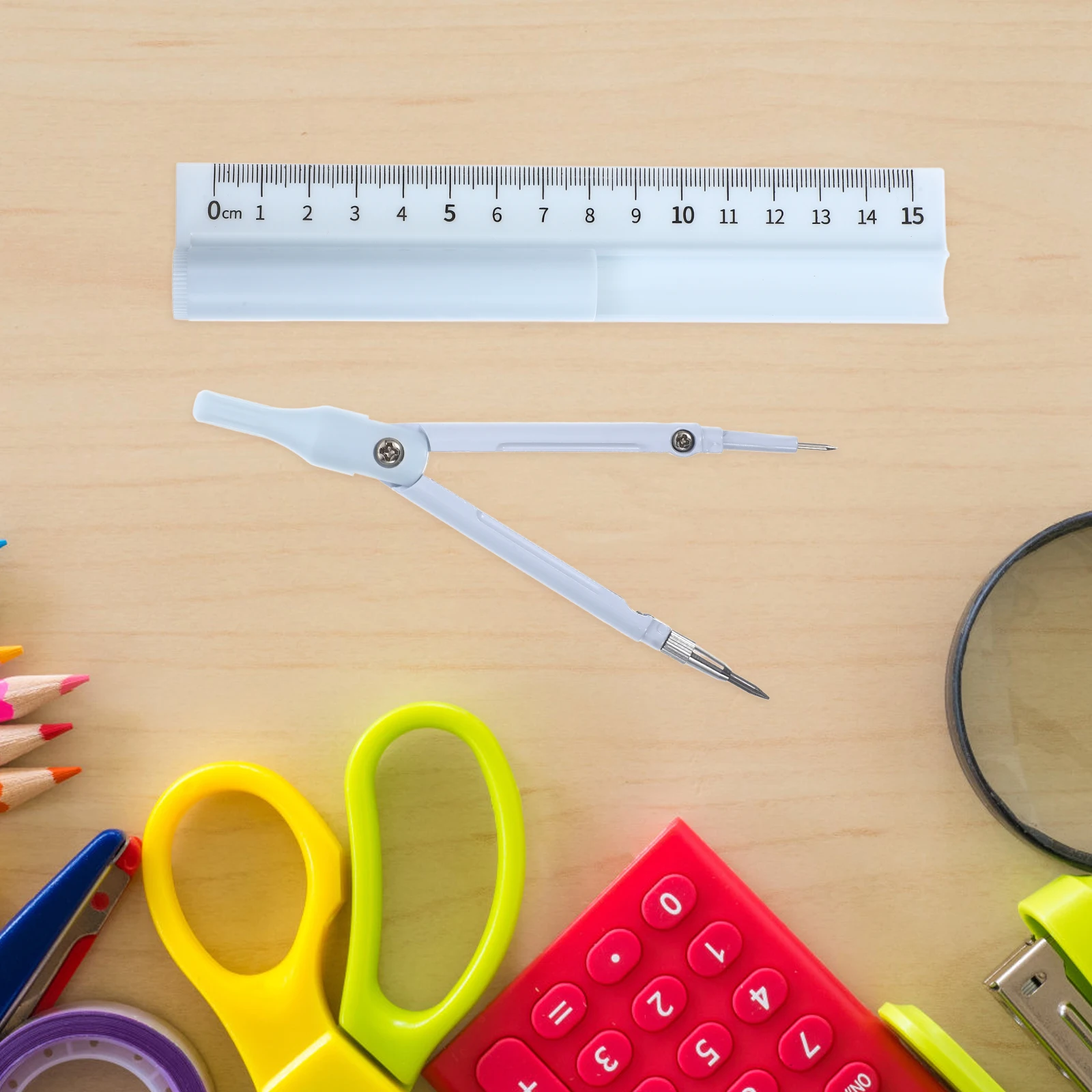 Ruler Compass Pen Set Drawing Metric Circle Maker Drafting Compasses Student School Supplies Kit High Precision
