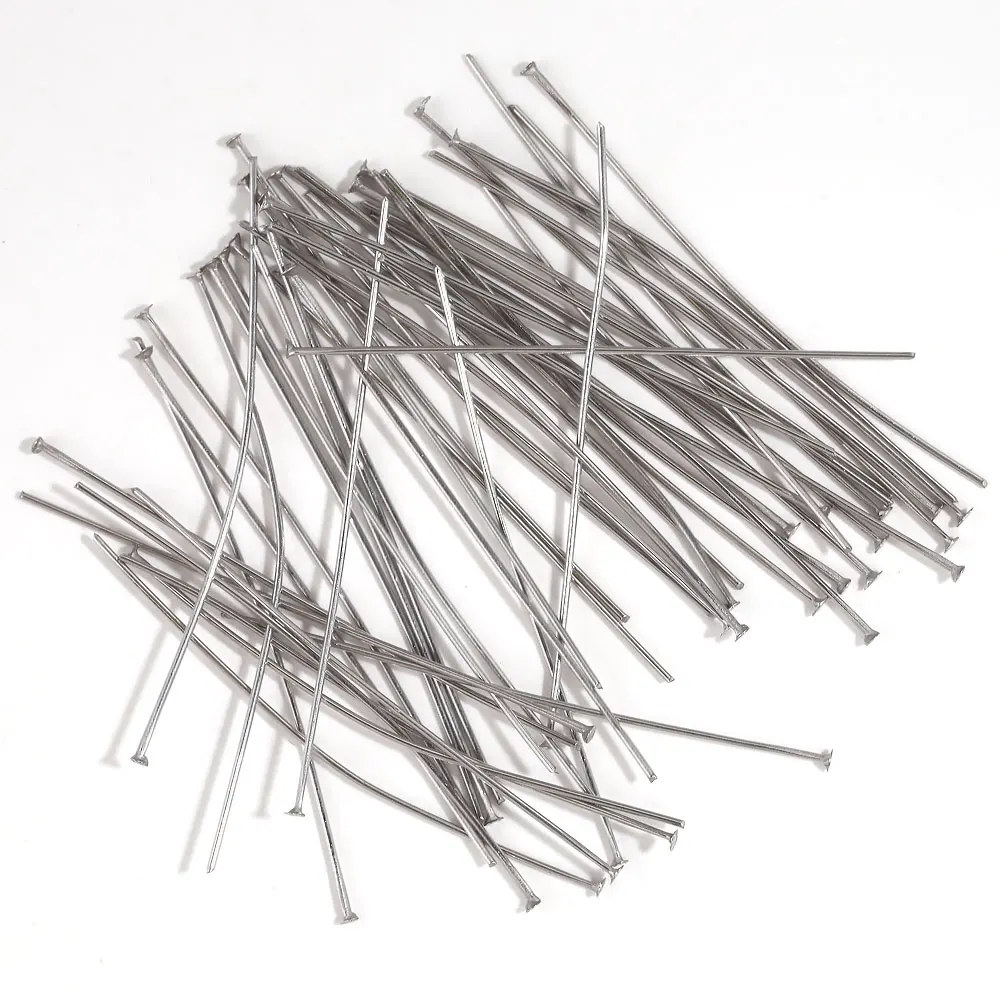 50pcs Flat Head Pins Headpins For Jewelry Findings Making DIY Supplies DIY Jewelry Making Handmade Accessories