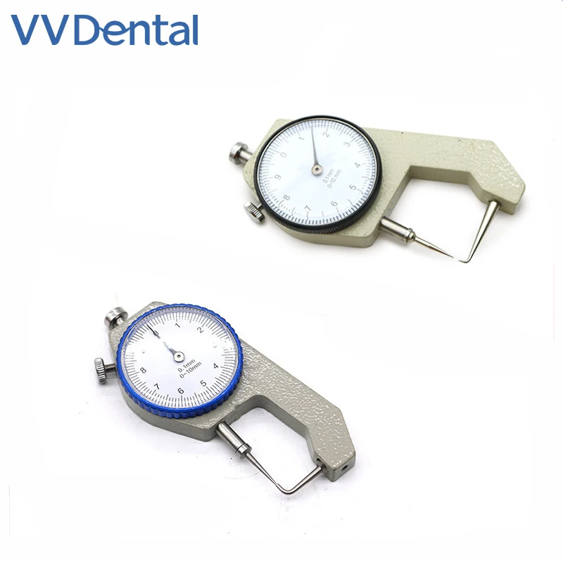 VVDental Dental Thickness Gauge Mechanic Calipers With Watch Dentistry Laboratory Round Table Measuring Ruler Dental Basic Tools