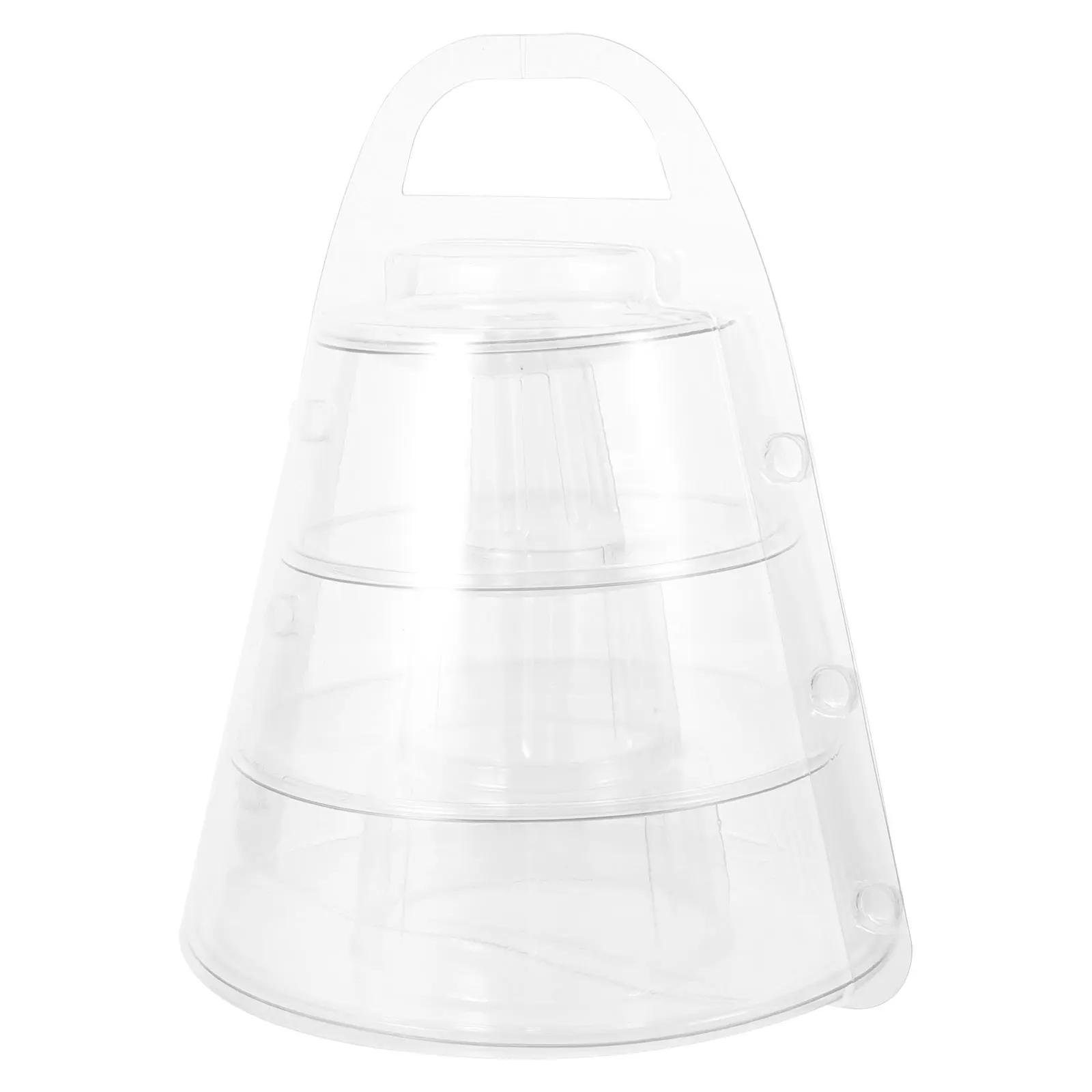 

1Set Macaron Tower and Lids Reusable Tiered Biscuits Rack for Cake Display Stand Portable Party Dessert Holder