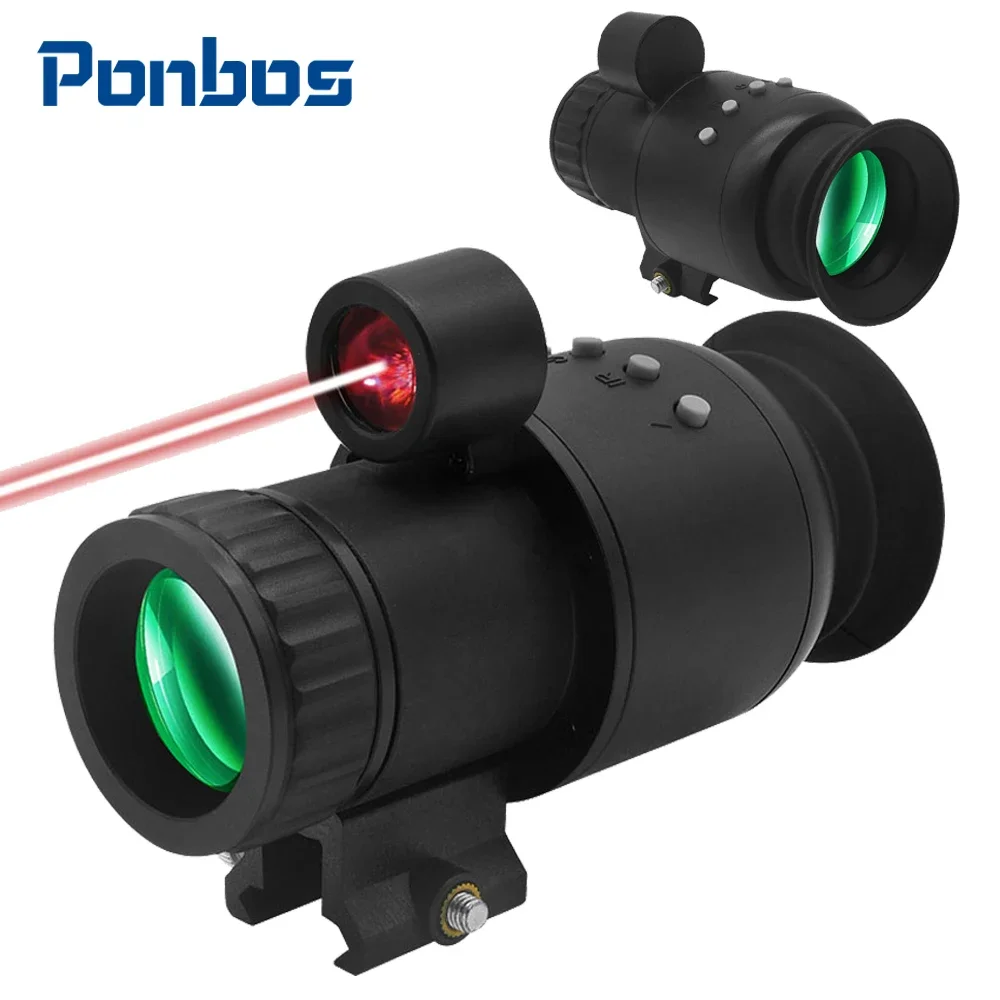 

Ponbos NV300 1080P HD Digital Tactical Telescope Scope 10X Zoom Digital Camera 350M Infrared Night Vision Monoculars for Hunting