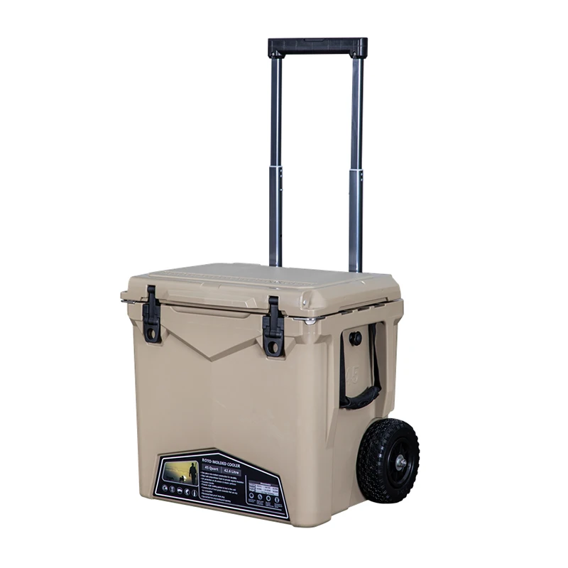 Kuer 45QT Wheeled Durable Portable Food Cooler Box for Camping Picnic