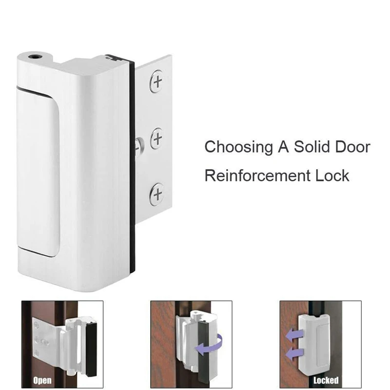2 Pack Home Security Door Lock Security Door Lock Withstand 800 Lbs For Inward Swinging Door
