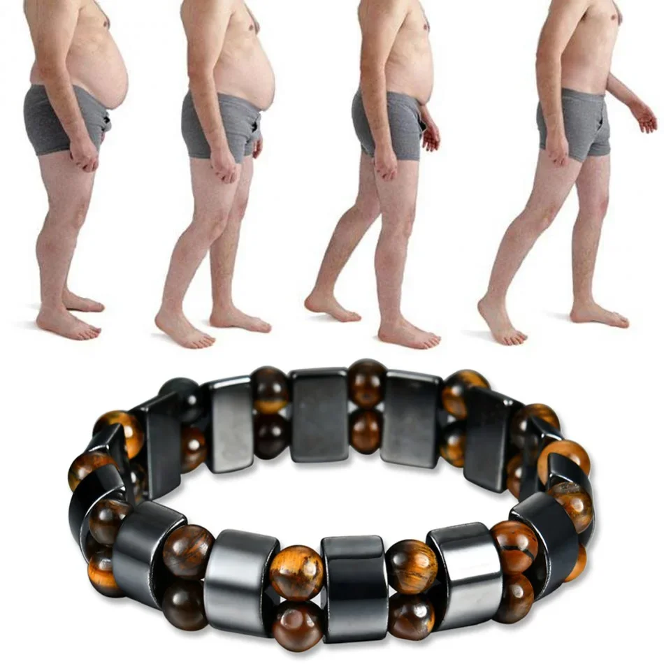 Weight Loss Bracelet Round Beads Stretch Bracelet For Unisex Men Women Anti-Fatigue Magnetic Therapy Earrings Bracelets