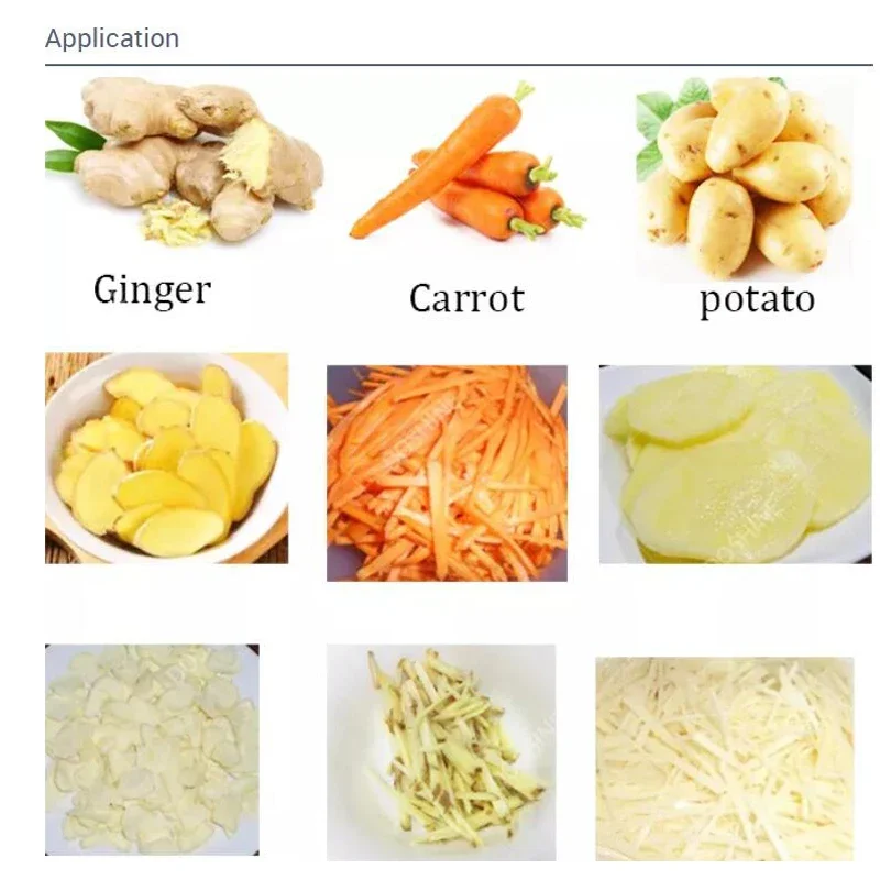 Cortador Industrial de procesamiento de jengibre, rebanador de jengibre, máquina trituradora de zanahorias y patatas vegetales