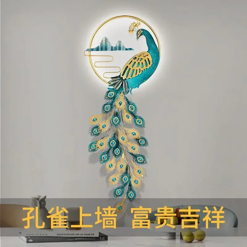 Modern non ticking 3D peacock shaped hotel decoration hanging painting, living room children's decoration painting