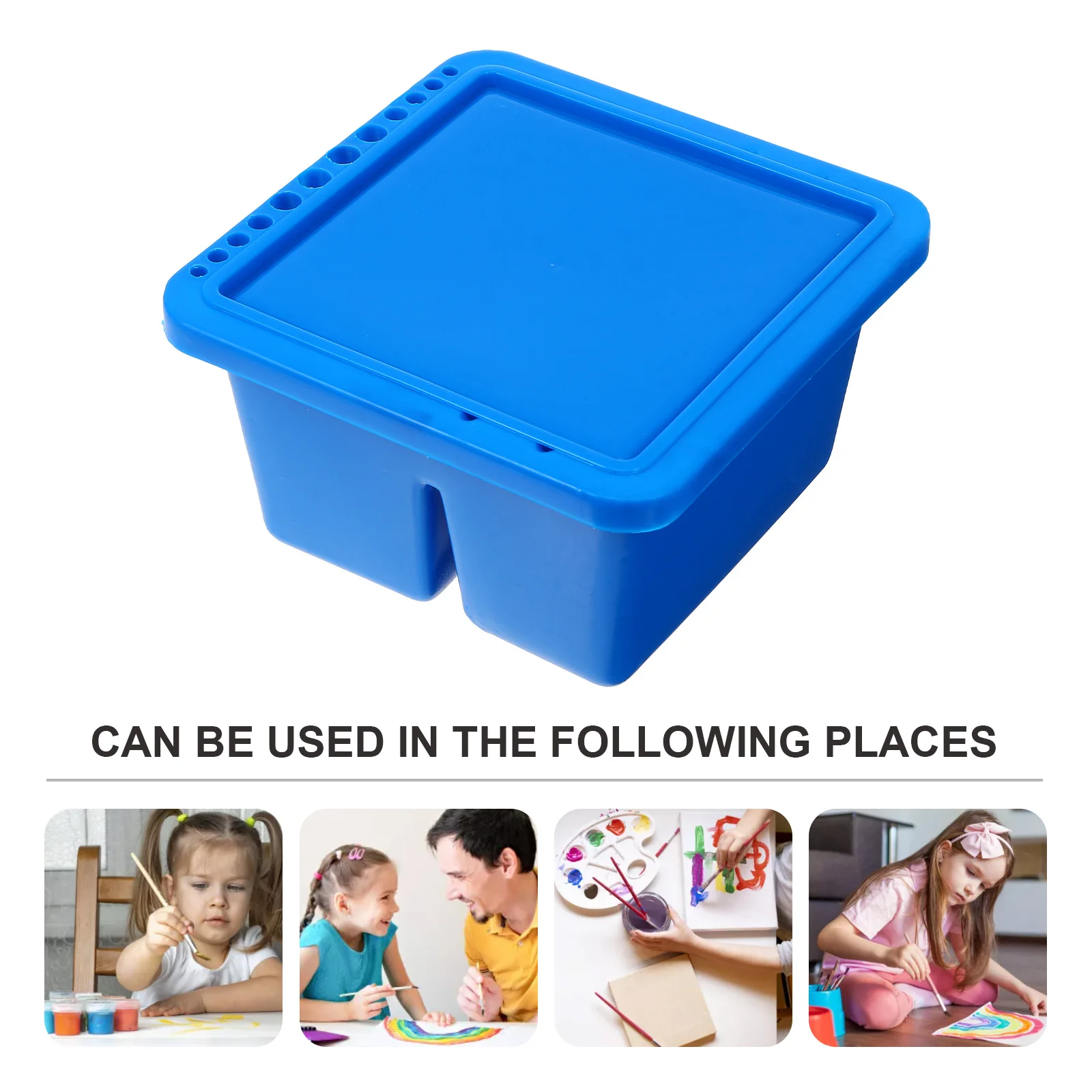 

1pc Paint Brush Cleaner Plastic Artist Brush Basin For Acrylic Watercolor Painting Pen Washer Tub Square Storage Birthday Gift