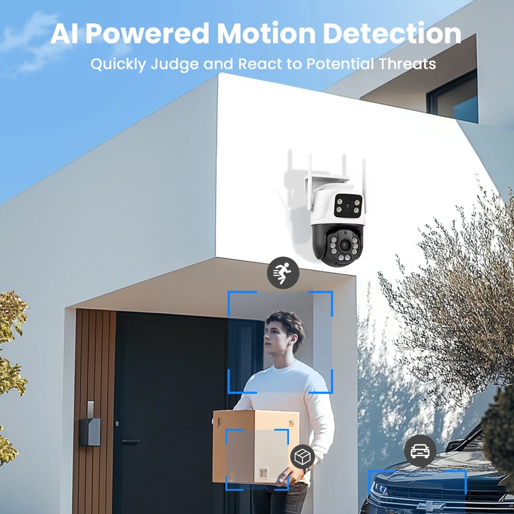 

Audio Record Dual Lens WIFI PTZ Camera System 8MP 4K 10CH POE NVR Security IP Set CCTV Video Surveillance Protection XMEYE APP