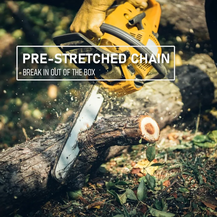 Catena per motosega da 16 pollici con 56 maglie di trasmissione 3 8 Passo basso.050 Calibro Design con ritorno basso Sistema di lubrificazione integrato per l'effica