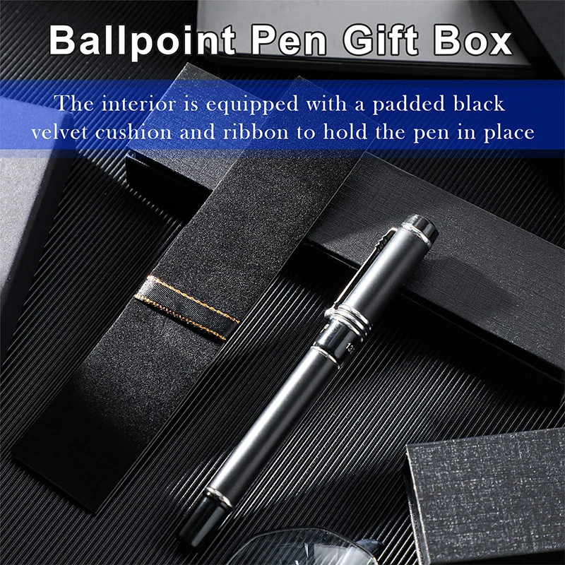 Imagem -04 - Luxo Black Jewelry Ballpoint Pen Gift Box com Almofada Caixas de Lápis Estojo Vazio Coleção para Negócios Aniversário 140 Pcs