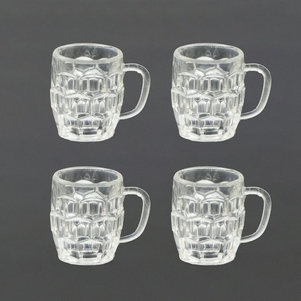 4Pcs 1/12 Puppenhaus Miniatur Harz Wein Glas Simulation Trinken Tasse Modell Spielzeug für Mini Dekoration Puppenhaus Zubehör