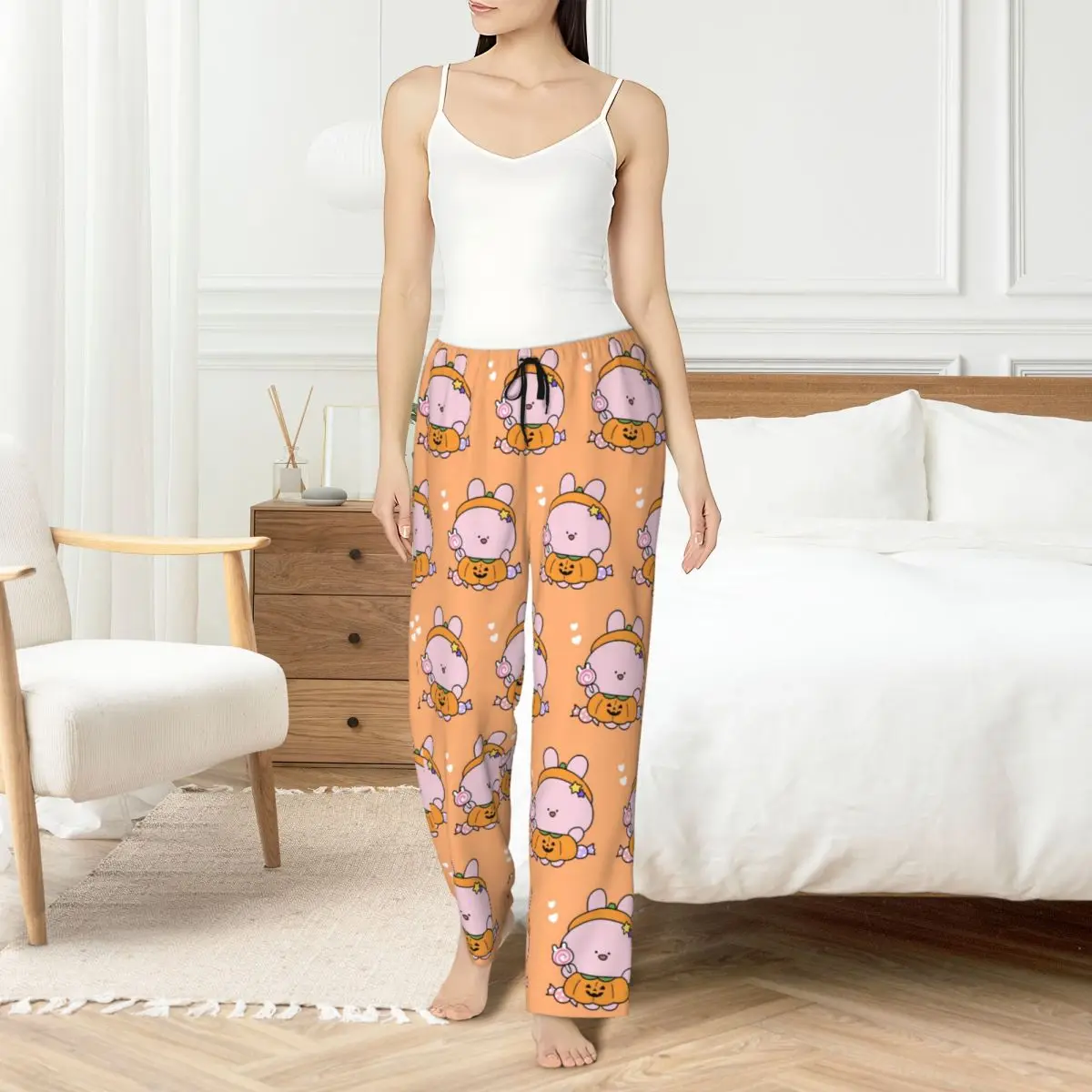 

Custom Print Womens Asamimichan Pajama Pants Cute Rabbit Sleepwear Sleep Lounge Bottoms with Pockets