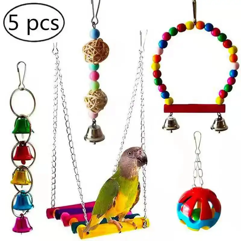 Factory direct sales combination set 5pcs parrot bite toy set bird toy