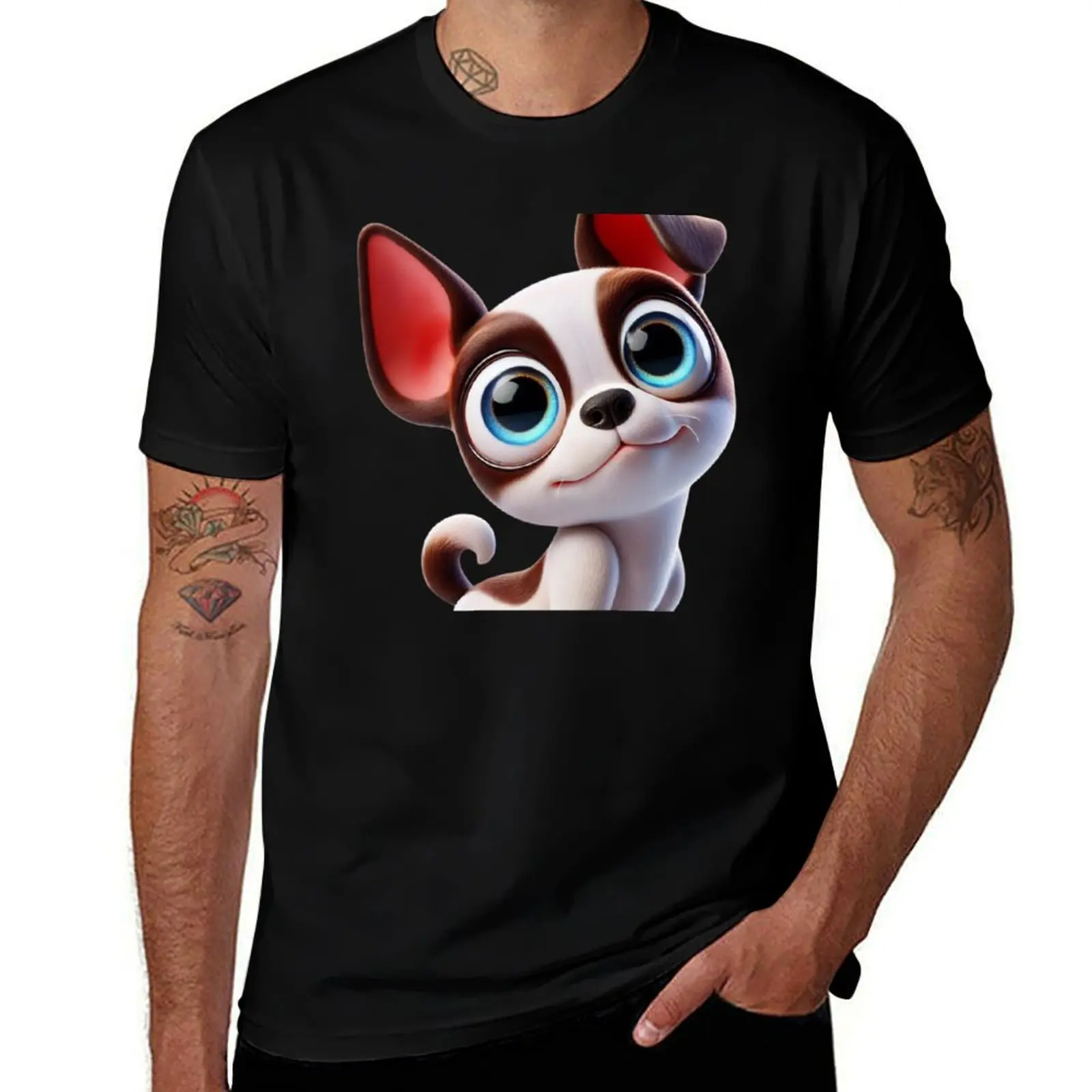 

Adorable Boston Terrier T-Shirt oversized topping blanks men t shirts high quality