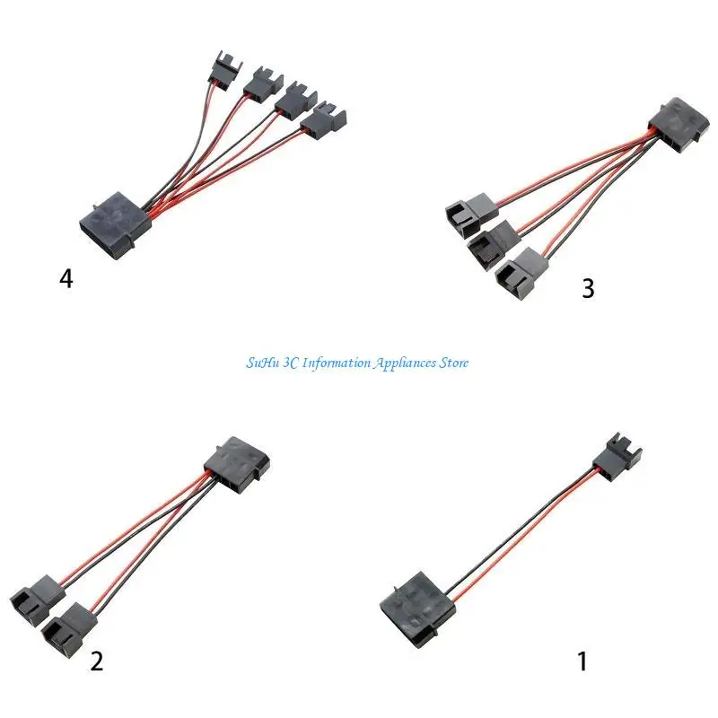 Cable Adaptor 4 Pin Molex To Small 4Pin Power Splitter Adapter Extension Cable for Hard disk Cooling Fan CDROM 12.5CM