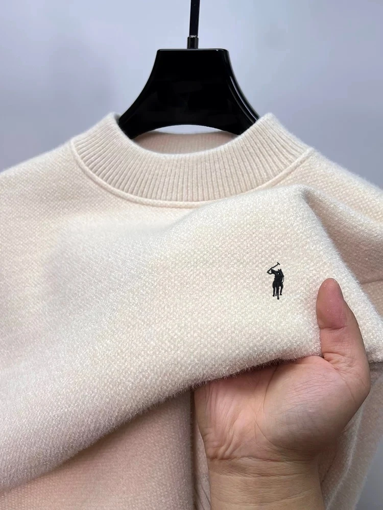 Nuovo marchio di moda da uomo girocollo di fascia alta del designer Paul Pony ricamo lussuoso pullover lavorato a maglia caldo e spesso in peluche invernale