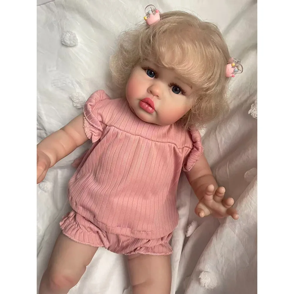 55CM 22 pollici Reborn Baby Doll Ellie Adorabile principessa Ragazza Pittura 3D Tono della pelle con vene visibili