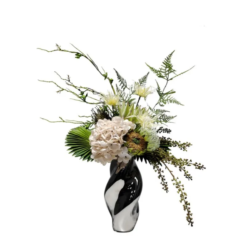 

Modern high-sense simulation flower art eternal flower hotel clubhouse bar counter living room coffee table table surface soft