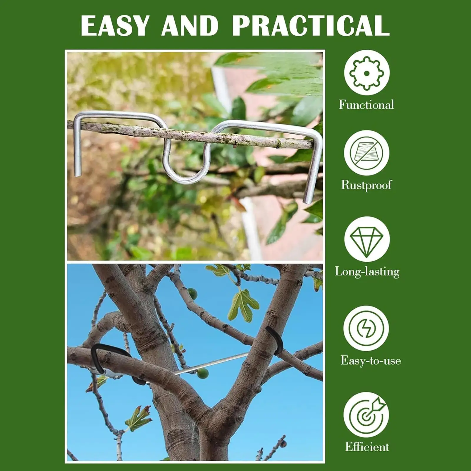 Fruit Tree Branch Spreaders Strong Iron Brace Reusable Gardening Tool for Plant Support and Pruning