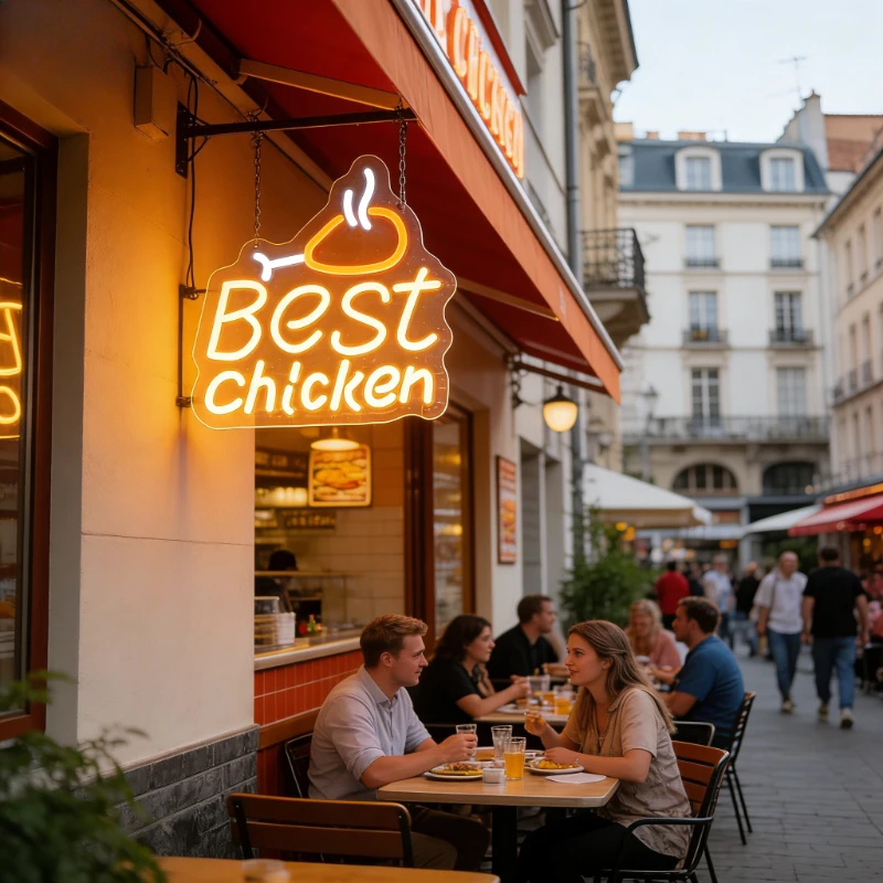 Best Chicken Drumstick Usb Neon Sign Dimmable LED Neon Light for Fried Chicken Shop Restaurant Wall Decor Food Shop Kitchen Sign