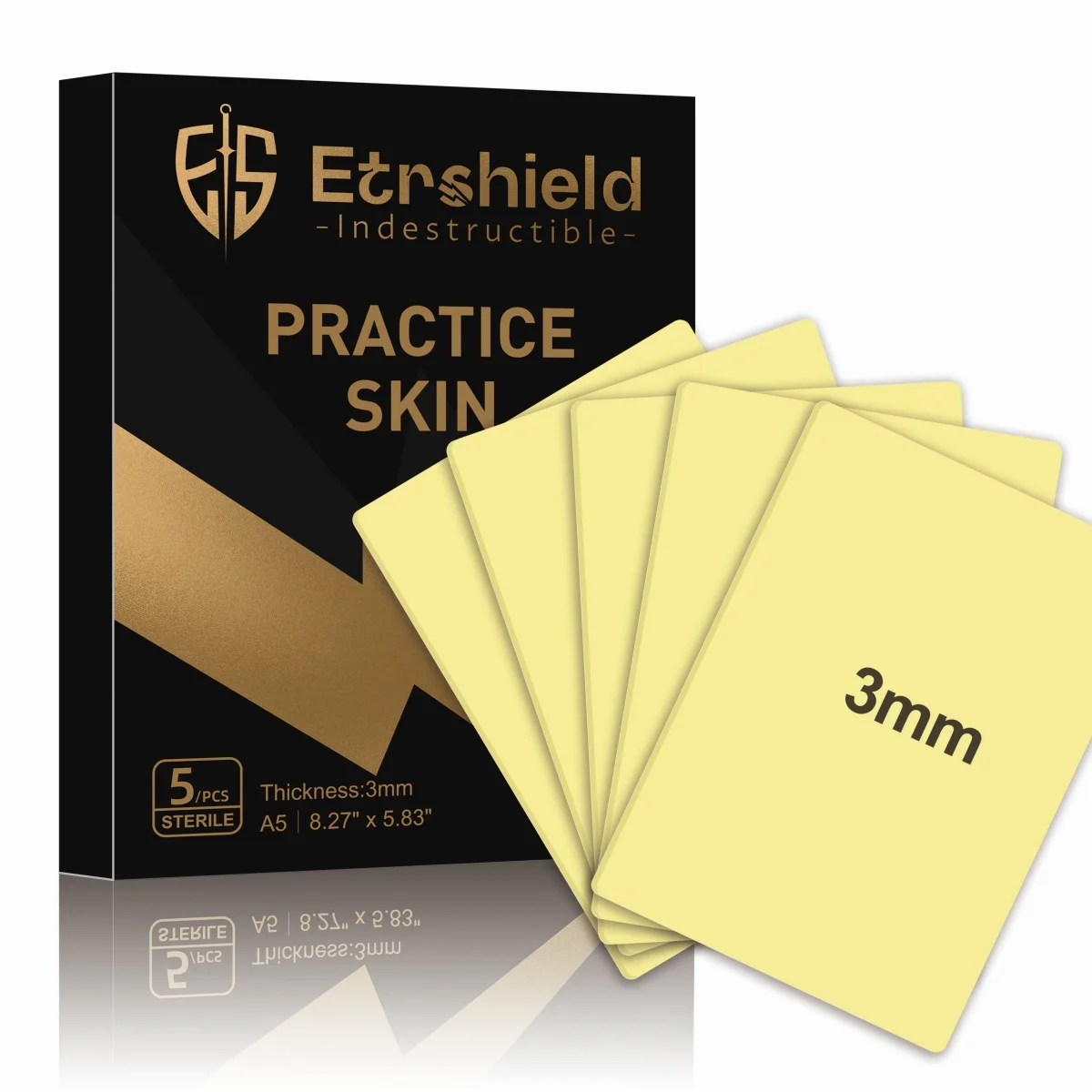 

5Pcs 3MM Tattoo Fake Skin, A5 Size 7.87" x 5.9" Double Sides Tattoo Practice Fake Skins for Tattooing