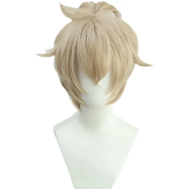 wiwiwi 123Game of Kaedehara Cosplay Wig Curly Ponytail Genshin Impact Kazuha's Friend Halloween view 5