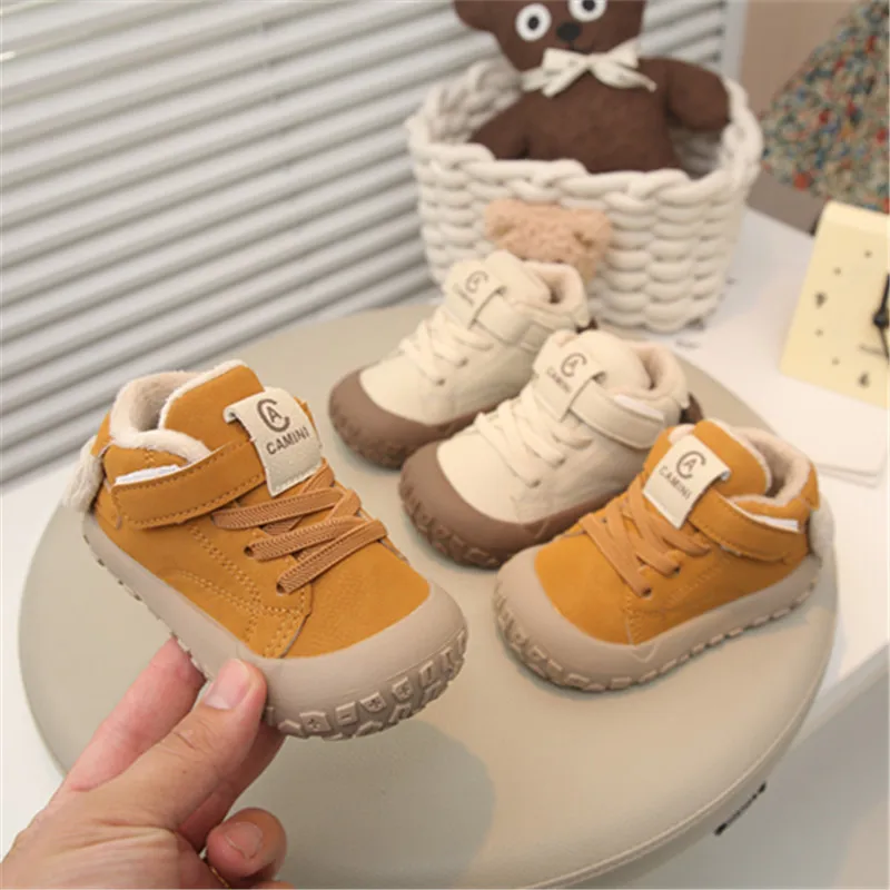 

2025 Children Casual Shoes for Girls Boys Winter New Fashion Korean Style Soft Bottom Anti-slippery Versatile Plush Warm Boots