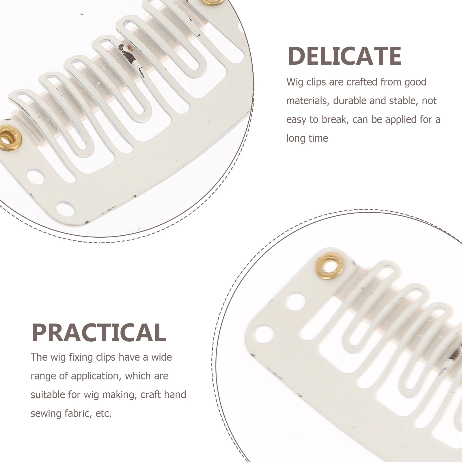 

60 Pcs Hair Clip Extension Clips for Women Extensions Beige Metal