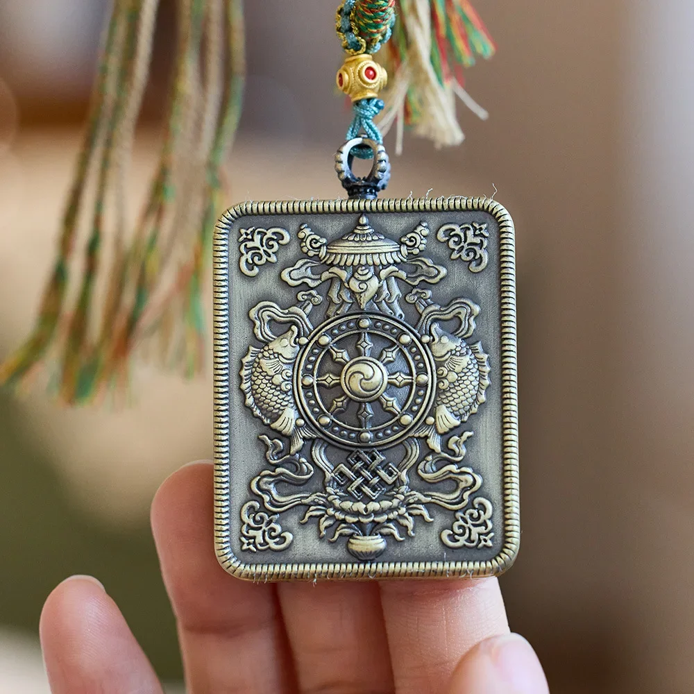 Tangka Gawu Box Pendant/Tibetan Style Zakiram Hand-painted Pendant Necklace Hanging Ornaments Healing /Male and Female Amulet