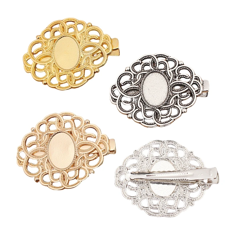 BoYuTe New Arrive Alloy Flower Hair Clip Blank Base Factory Supply Vintage DIY Jewelry Accessories and Components
