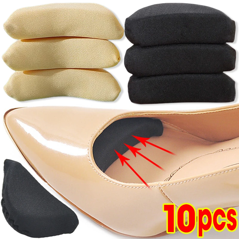 2/10pcs Antiwear Sponge Forefoot Insert High Heel Toe Plug Filler Pain Relief Insoles Adjustable Reduce Shoe Size Cushion Pads