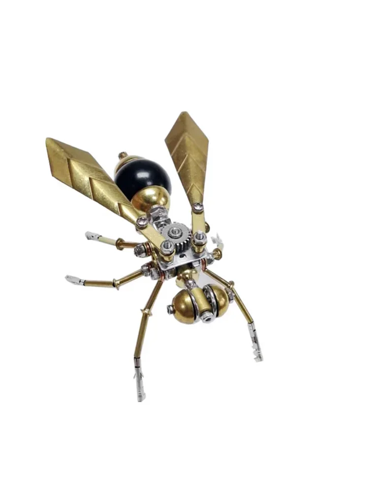 Imagem -06 - Moyu Steampunk Inseto Mecânico Ornamentos Little Hornet Modelo de Montagem de Metal Decoração de Desktop Criativa