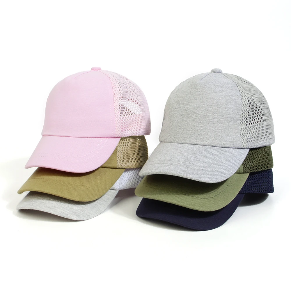 Lovely Kids Trucker Ball Cap Outdoor Leisure Duck Cap Solid Color Curved Brim Sun Hat Baseball Cap 7 colors