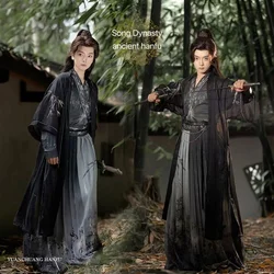 Disfraz de Hanfu de la dinastía Song Original para hombre, ropa de Cosplay tradicional con cuello cruzado, elegante y fresca, Otoño e Invierno