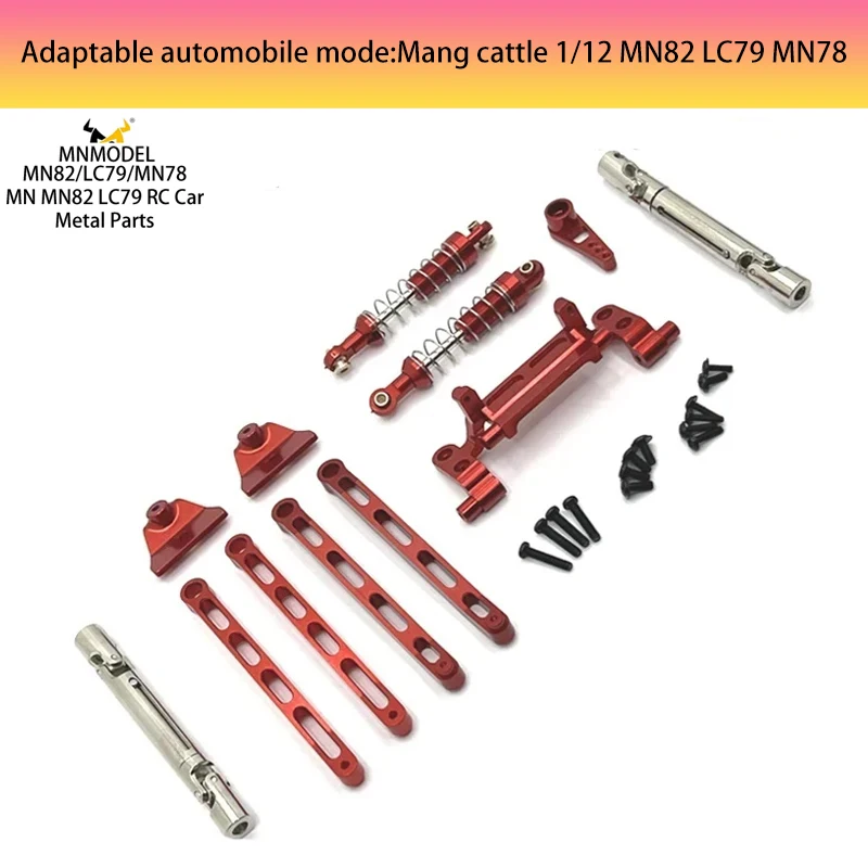 

MN82 LC79 MN781/12 Off-road Remote Control Truck Metal Upgrade Fittings Rod Shock Absorber Set