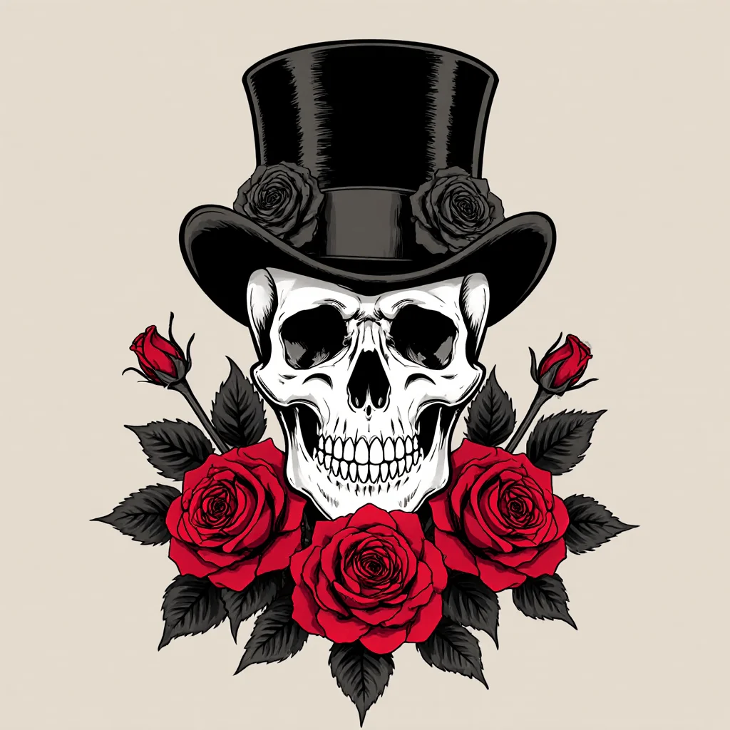 1PC Edgy Top - Hat Skull Sticker, Durable, for Laptops, Water Bottles, Journals, Skateboards, Phone Covers