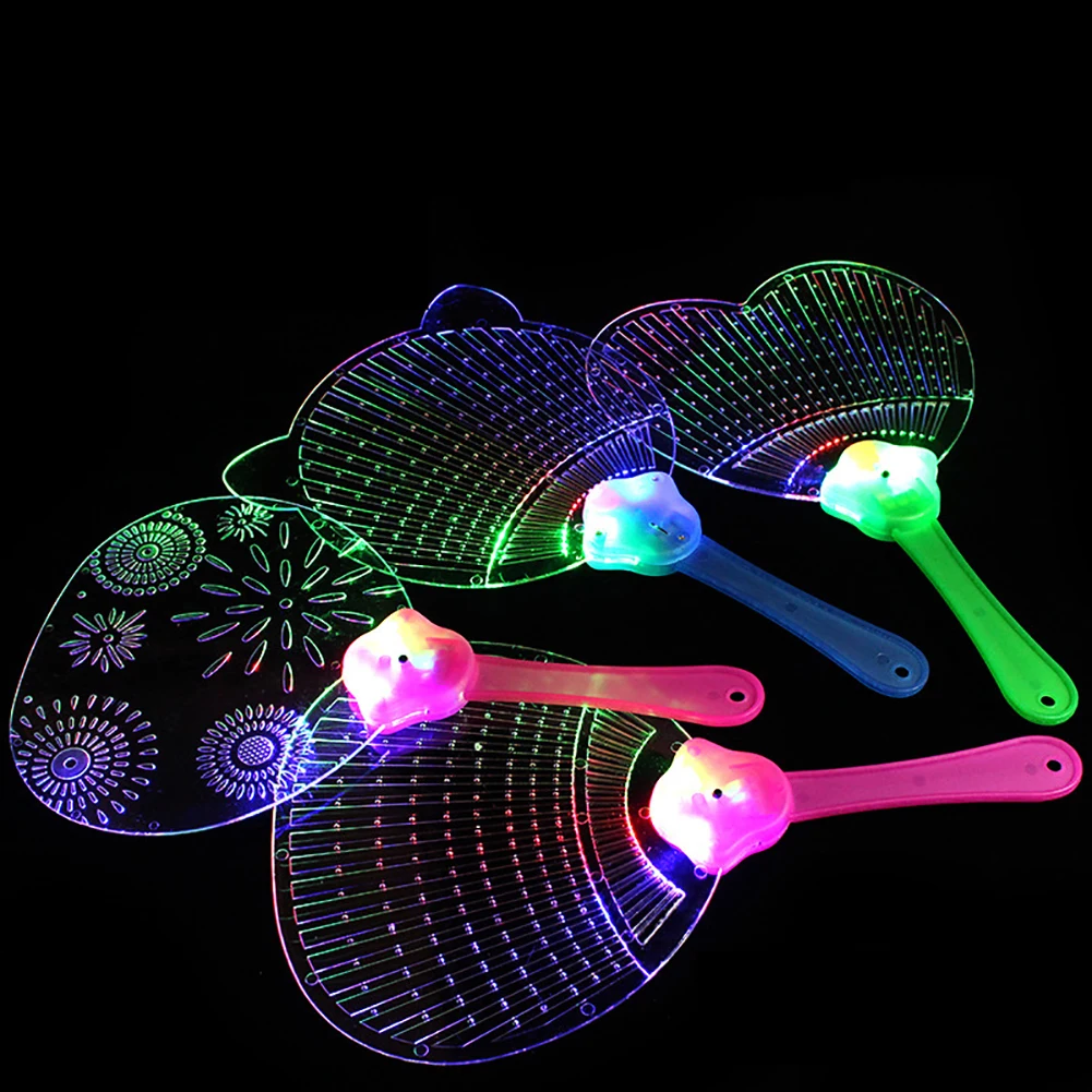 1 Pcs Leuke Light-Emitting Fan Vlinder Bee Led Light-Emitting Knipperende Platte Hand Fan Speelgoed Concert Party geschenken Voor Kinderen